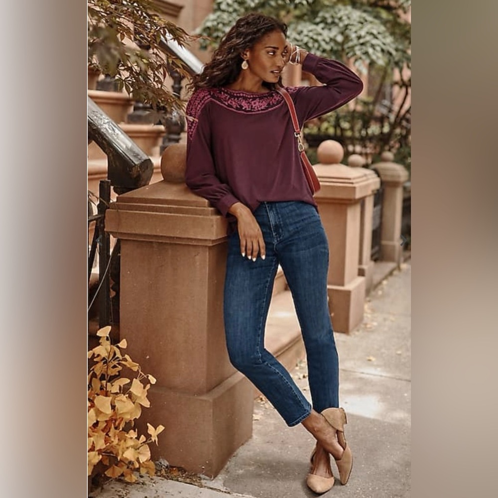 J. JILL || Curvy Fit Slim-Leg Dark Blue Skinny Jeans. Sz. 4P